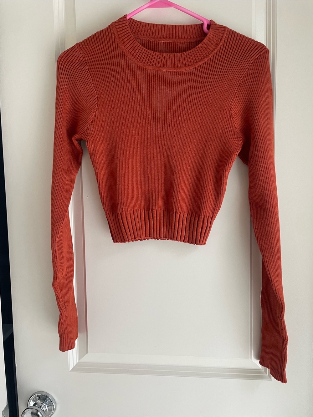 Rust Ribbed Knit Long Sweater/Maxi Skirt Set - Picture 2 of 3